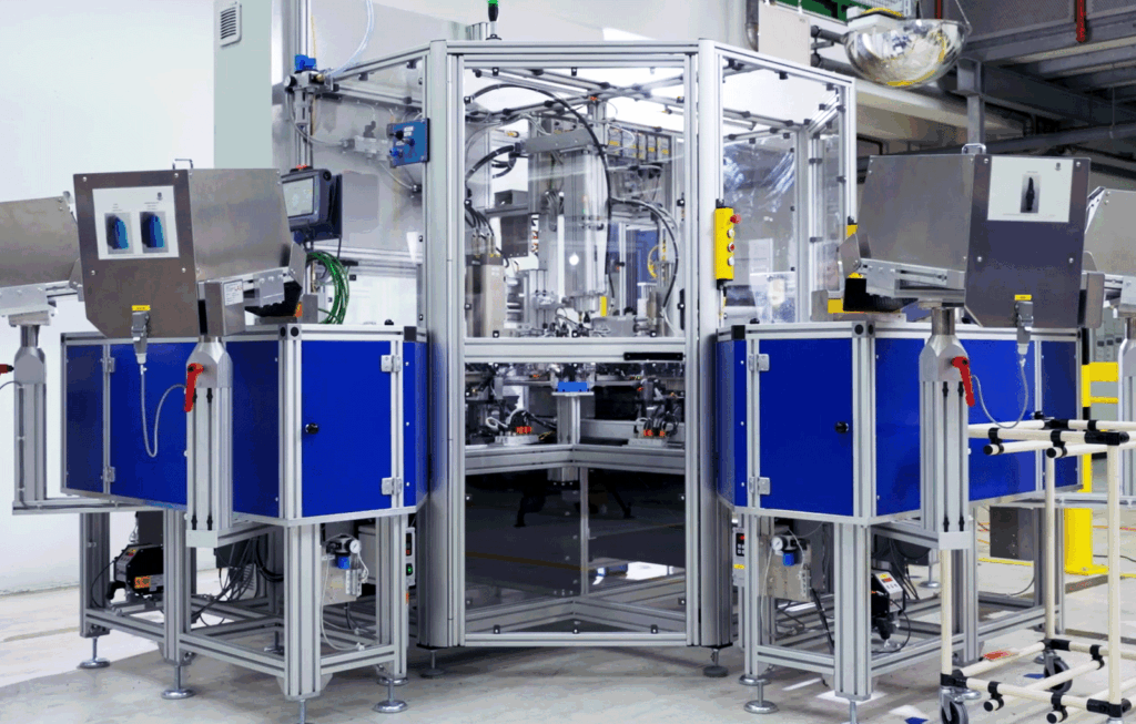 GARDENA Micro-Drip-Anlage mit geöffneter Schutztür bei bestromtem LinMot Motor